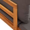 Sun Lounger with 1 Armrest Dark Gray Solid Acacia Wood