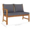 9 Piece Patio Lounge Set with Cushion Solid Acacia Wood
