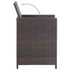 11 Piece Patio Dining Set with Cushions Poly Rattan Brown