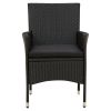 Patio Chairs with Cushions 4 pcs Poly Rattan Black