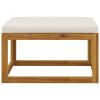 3 Piece Patio Lounge Set with Cream Cushions Solid Acacia Wood