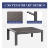 3-Pieces Outdoor All-Weather Conversation Set , Sectional Sofa, Corner Sofas, Grey Aluminum with Dark Grey Cushions