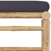 6 Piece Patio Lounge Set with Dark Gray Cushions Bamboo