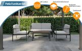 Aluminum Modern 4 Piece Sofa Seating Group For Patio Garden Outdoor