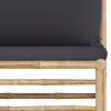 8 Piece Patio Lounge Set with Dark Gray Cushions Bamboo
