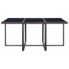 11 Piece Patio Dining Set with Cushions Poly Rattan Brown