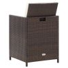 11 Piece Patio Dining Set with Cushions Poly Rattan Brown
