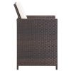 11 Piece Patio Dining Set with Cushions Poly Rattan Brown