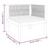 Patio Corner Sofas 2 pcs with Cushions Solid Acacia Wood