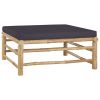 6 Piece Patio Lounge Set with Dark Gray Cushions Bamboo