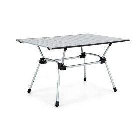 Adjustable Heavy-Duty Outdoor Folding Camping Table (Color: Silver, type: Camping Table)