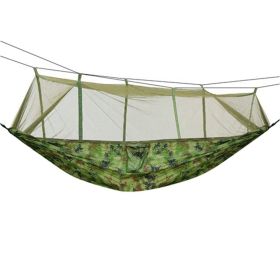 Portable Nylon Swing Hanging Bed Outdoor Hiking Camping Hammock (Color: Camouflage, type: Hammock)
