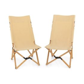 Folding Camping Chair with 2-Level Adjustable Backrest (Color: As pic show, type: 2pcs)