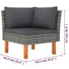 6 Piece Patio Lounge Set with Cushions Poly Rattan Gray