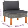 6 Piece Patio Lounge Set with Cushions Poly Rattan Gray