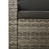 8 Piece Patio Lounge Set with Cushions Gray Poly Rattan