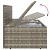 4 Piece Patio Lounge Set with Cushions Gray Poly Rattan