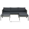 3 Piece Patio Lounge Set with Cushions Poly Rattan Gray