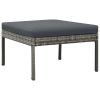 3 Piece Patio Lounge Set with Cushions Poly Rattan Gray