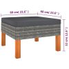 6 Piece Patio Lounge Set with Cushions Poly Rattan Gray