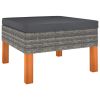 6 Piece Patio Lounge Set with Cushions Poly Rattan Gray