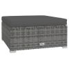 4 Piece Patio Lounge Set with Cushions Gray Poly Rattan